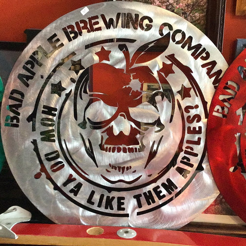 Bad Apple Brewing Company Logo Metal Sign